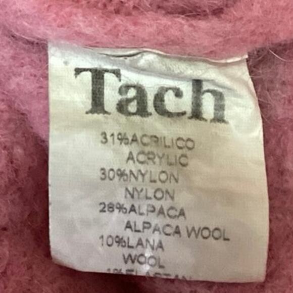 Tach Clothing Pink Cable Knit Soft Button Up Cardigan Sweater Crop Top Size XS - Picture 4 of 4